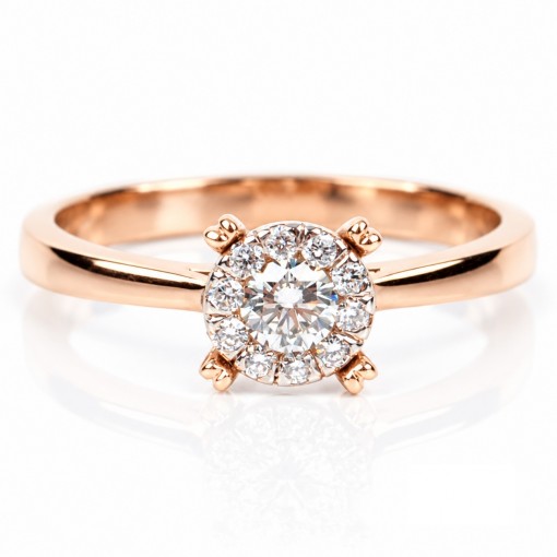 Изумителен Диамантен Годежен Пръстен от  18К Розово Злато Bloom Jewellery